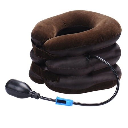 Neck Traction Device - Adjustable Inflatable Neck Stretcher Collar For Home  Traction Spine Alignment
